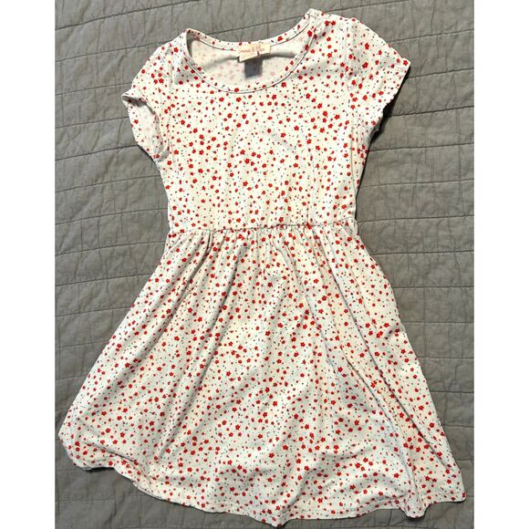 Emma & Elsa White Dress with Orange/Red Floral Print Girl's Size 7 - Picture 1 of 3